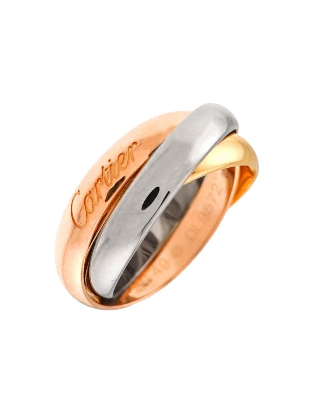 Cartier Trinity MM 49 Ring 18k Yellow Gold Three Color